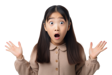 PNG Girl standing up surprise adult