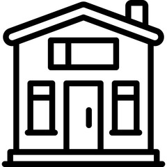 Family house facade Icon Vector Element