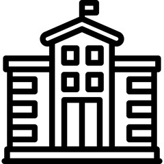 School building Icon Vector Element