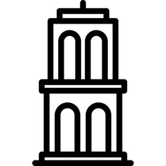 Skyscraper with antennas Icon Vector Element