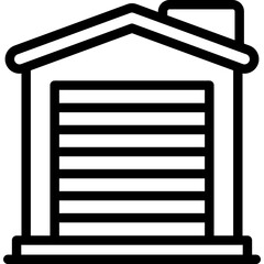Closed Garage Icon Vector Element