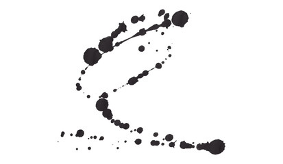 Black watercolor splash texture, stains, watercolor drips, watercolor spread on transparent background.