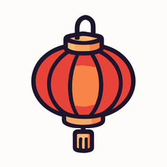 Obraz premium Flat design red lantern icon, symbol of celebration, festivity, and tradition. 