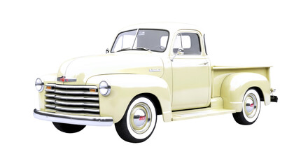 classic cream 1947 chevy pickup truck a 3d model for nostalgia, americana, and vintage projects, isolated on transparent background