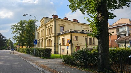 Sweden. Houses and streets in the city of Linköping. Östergötland province.