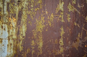 완전히 녹이 슬어버린 함석, 강철판 질감