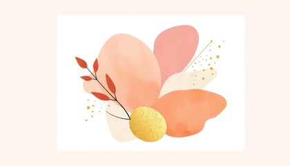 Minimalist Abstract Flower Illustration with Soft Pastel Colors