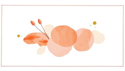 Minimalist Abstract Watercolor Artwork with Peach Tones