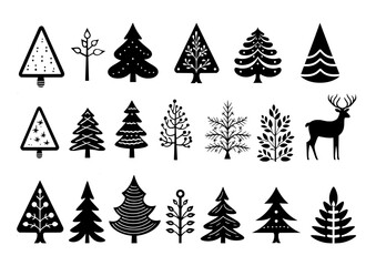 Obraz premium Simple lineart decorations de noel