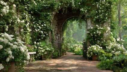 Romantic garden archway