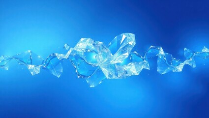 abstract ice or crystal formation in a vibrant blue background