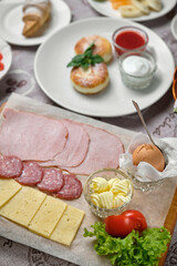 Delicious breakfast spread with various food items.