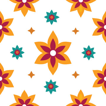 Intricate indian jamdani textile inspired seamless background pattern design