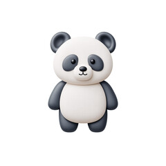 Obraz premium Vibrant panda icon on an isolated transparent cute illustration for kids designs