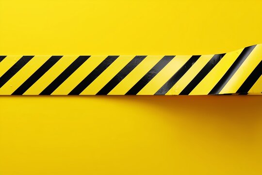 Caution tape on a vibrant yellow background indicating safety and warning in a construction area or site