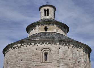 Fototapeta premium Historic rotonda of San Tomè, XII sec, Almenno San Bartolomeo, Italy