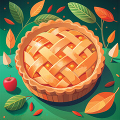 Delicious autumn pie. ready to be enjoyed.