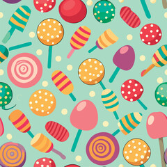 Vector illustration of a Sweet candy seamless pattern.