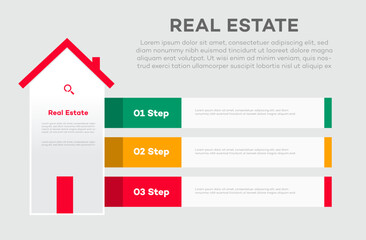 Real Estate Infographic  3 Step Process  Modern Design