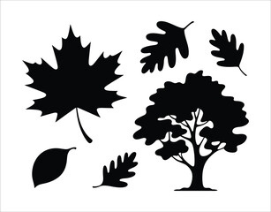 Obraz premium Clean Vector Nature Silhouette Set