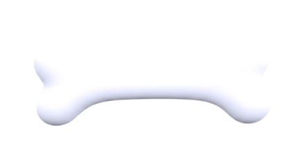 pure white bone 3d model anatomical accuracy for medical, game, or animation projects, isolated on transparent background