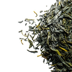Leaf Green Tea isolated on a transparent background.