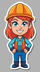 Vector illustration of a Smiling female construction worker.