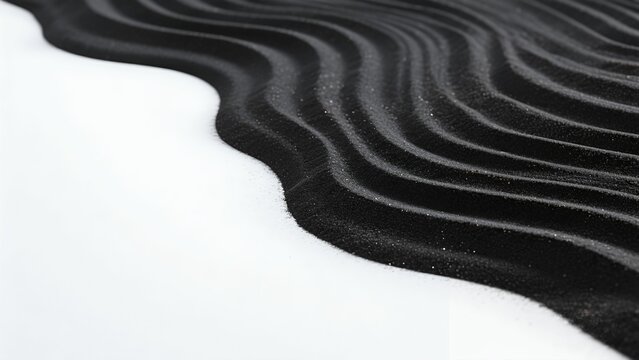 Minimalist black sand landscape