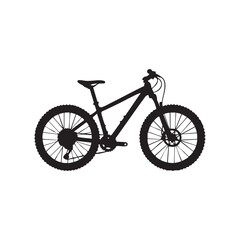 Fototapeta premium Silhouette of a Mountain Bike Ready for Adventure Off Road Biking and Outdoor Exploration in Nature on Trails and Paths