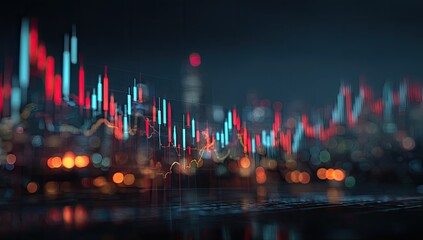 Abstract cityscape with financial data overlay (1)