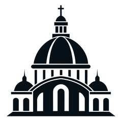 Basilica Dome a simple vector clean black silhouette design white background
