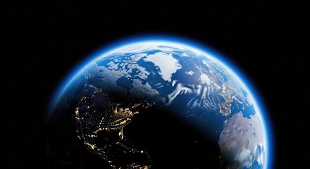 Earth from Space: Night Lights, Arctic Ice, and Atmospheric Glow