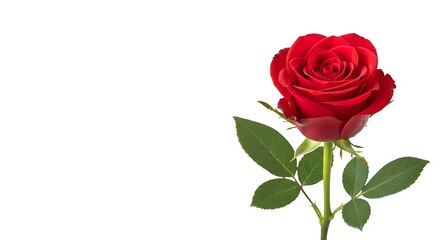 Elegant a Single Rose Standing Alone with Empty Space