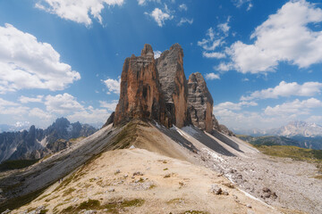 mountain landscape of Tre Time di Lavaredo in the dolomites