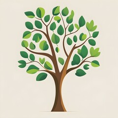 Obraz premium Vector Tree Silhouette Flat Icon for Eco-Friendly Projects