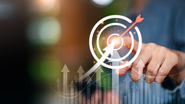 Goal focus, strategic clarity, business alignment are crucial for performance success. This concept highlights precision planning, vision-driven growth, power of staying on target competitive markets