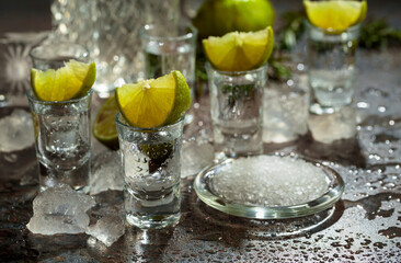 Tequila with lime, sea salt, and crushed ice.