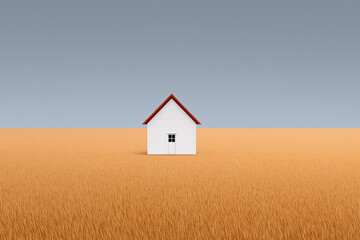 Aerial view of a single barn surrounded by wheat fields in michigan agricultural landscape photography