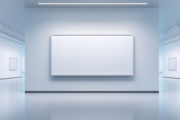 Blank billboard mockup displayed in modern art gallery minimalist design contemporary environment artistic viewpoint