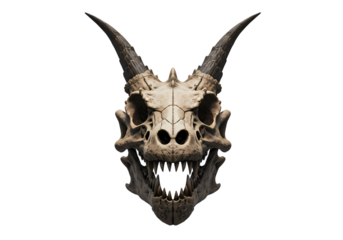 Dragon Skull A Detailed Rendering isolated on transparent background