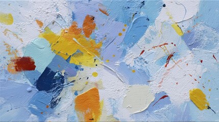 Abstract Painting With Splashes Of Color