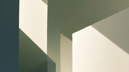 Fototapeta premium Minimalist architectural design showcasing clean lines and geometric shapes with intersecting rectangular planes and ste