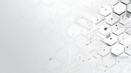 Abstract technology background with hexagons. Hi-tech circuit board illustration. Abstract tech white background.