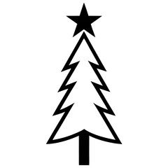 Fototapeta premium Christmas tree vector graphic holiday season design christmas tree outline with star on top simple tree art