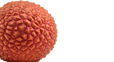 Lychee Fruit Closeup Macro Photography isolated on transparent background