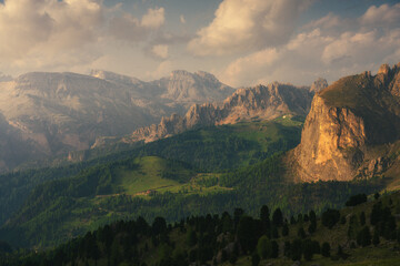mountain landscape in the evening