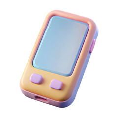 Pastel Retro Handheld Device Mockup: Blank Screen for App Display