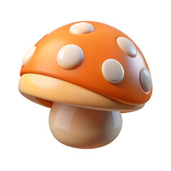 Cartoon Orange Mushroom with White Spots: Perfect for Games, Illustrations, and Designs