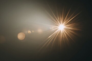 Obraz premium shining flare explosion with radiant beams on black backdrop surreal glowing abstract pattern concept of power innovation editorial design