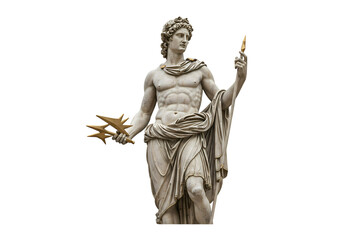 Obraz premium Ancient Greek Statue Mercury God of Commerce and Travel isolated on transparent background